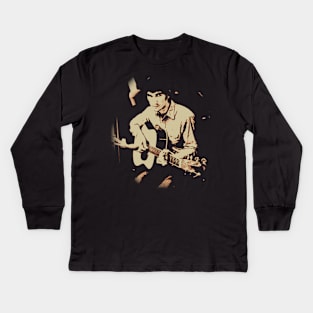 Graphic Vintage Van Zandt Lover Gifts Music Kids Long Sleeve T-Shirt